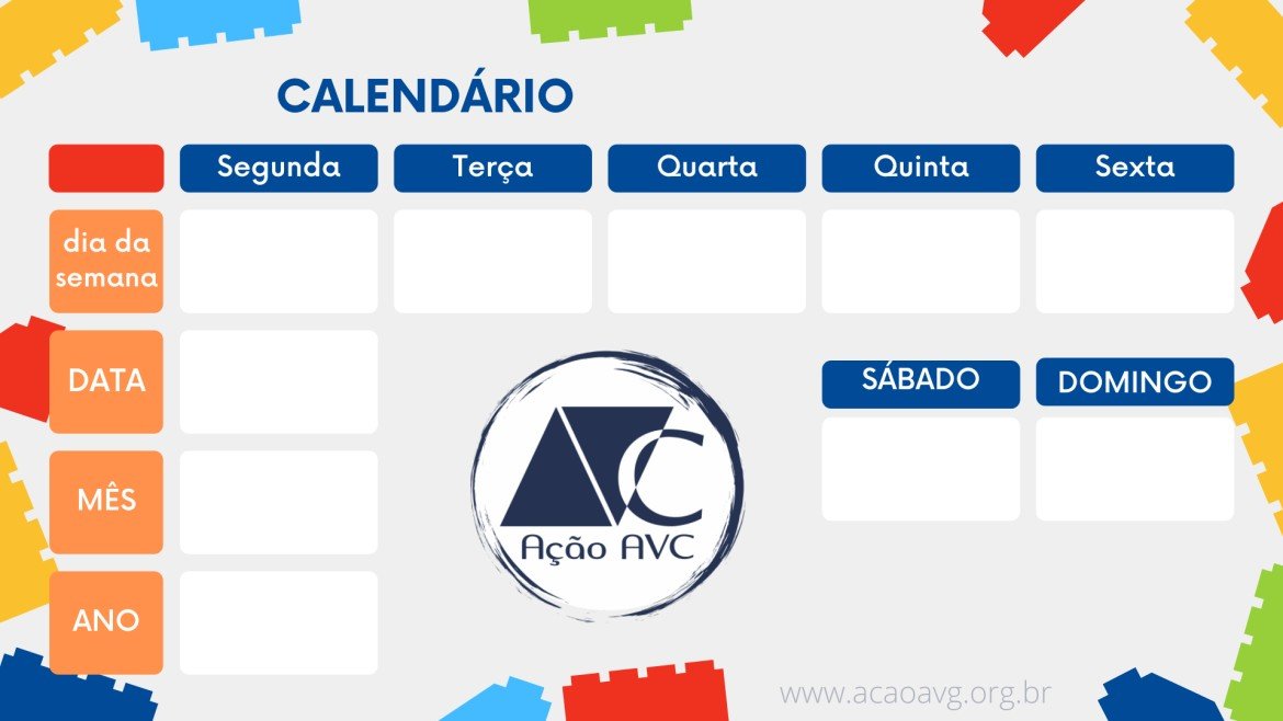 Calendário para rotina após o AVC Calendário para a rotina após o AVC