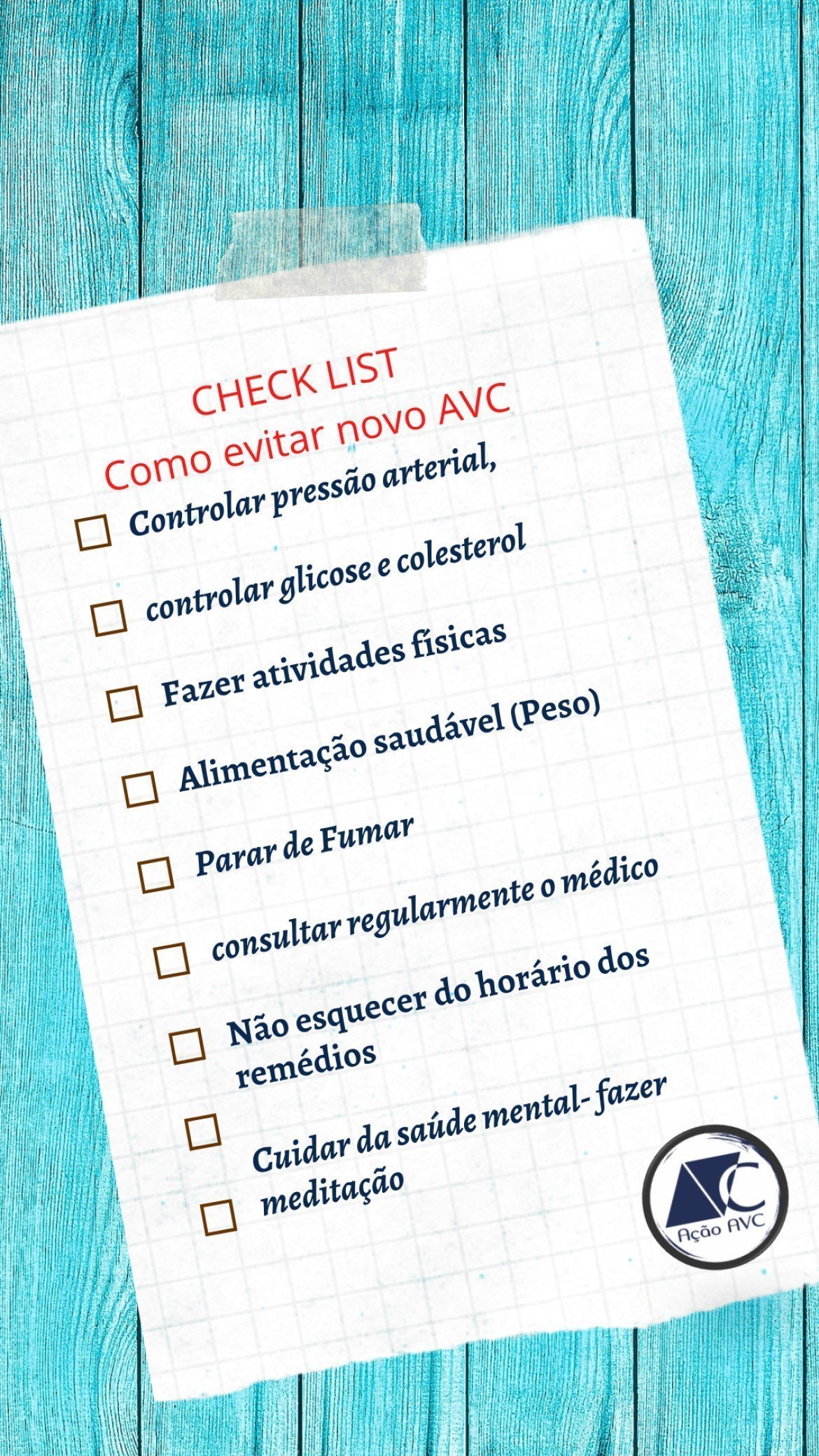 chek list - Como evitar outro AVC