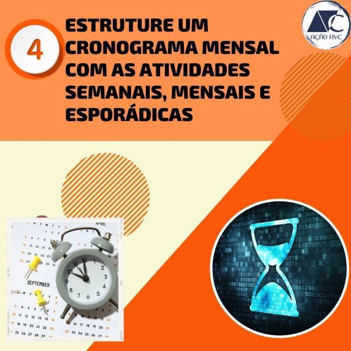 dicas para o cuidador familiar do AVC - cronograma mensal Cronograma mensal