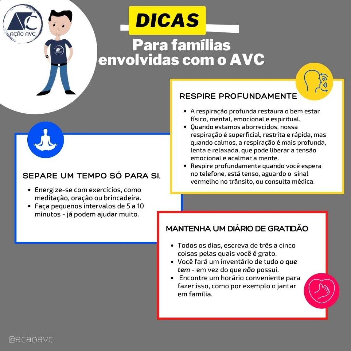 Dicas para os familiares do AVC Dicas para as famílias envolvidas com o AVC