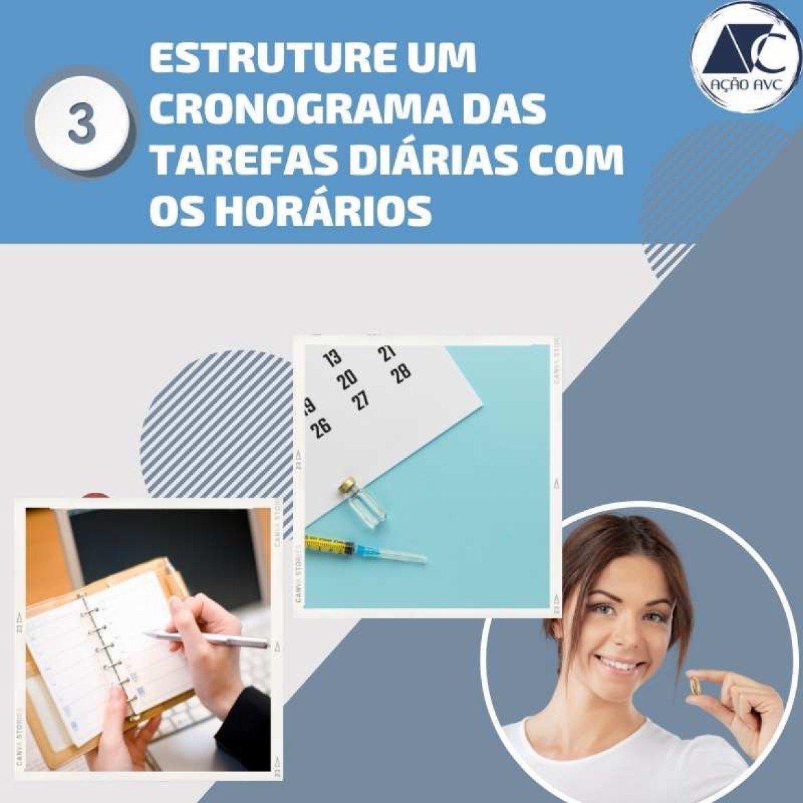 Dicas para o familiar cuidador do AVC - faça um cronograma das tarefas Cronograma diário
