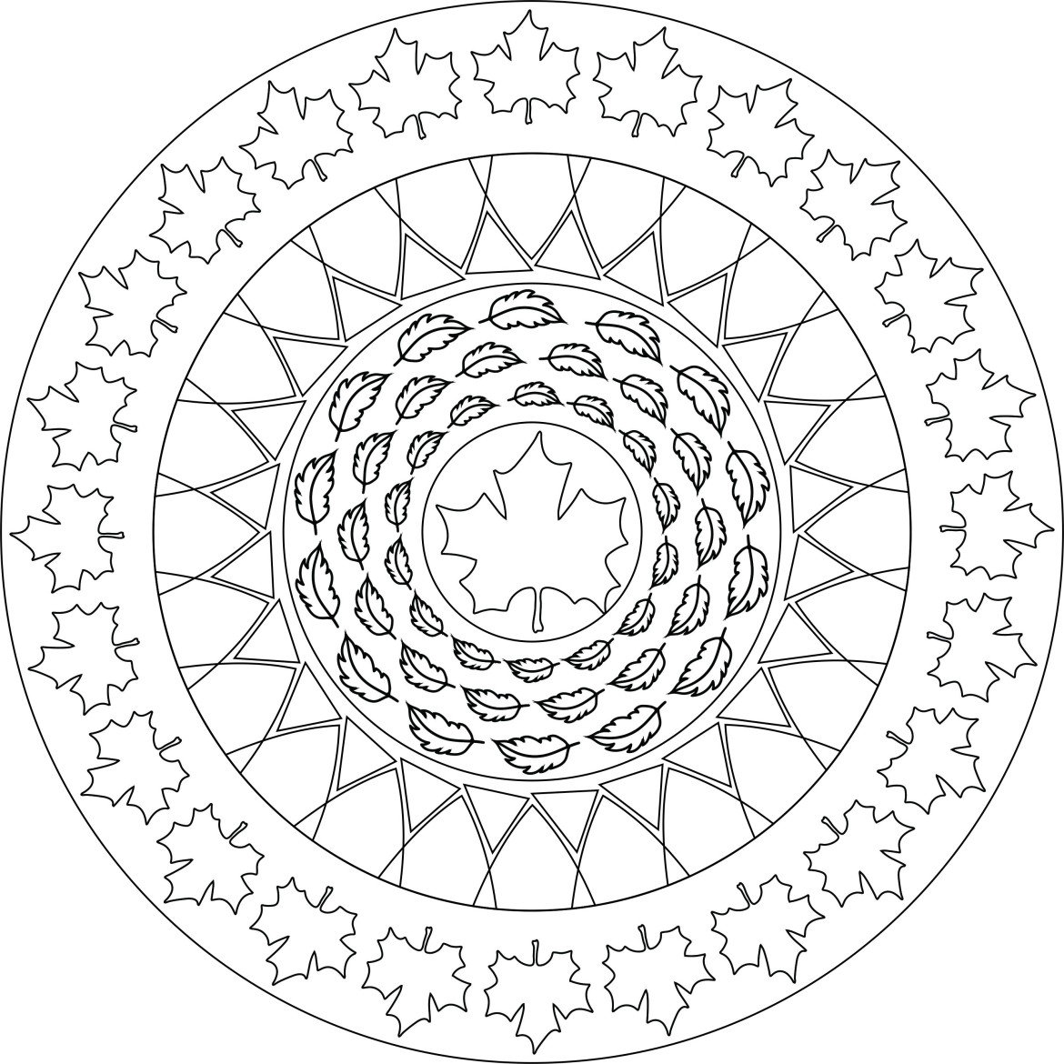 mandalas para colorir para os que tiveram AVC (Acidente Vascular Cerebral) Mandalas para colorir - Outono