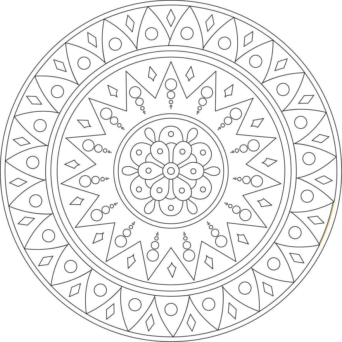 mandalas para colorir para tratamento de AVC (Acidente Vascular Cerebral) Mandala para colorir - Primavera