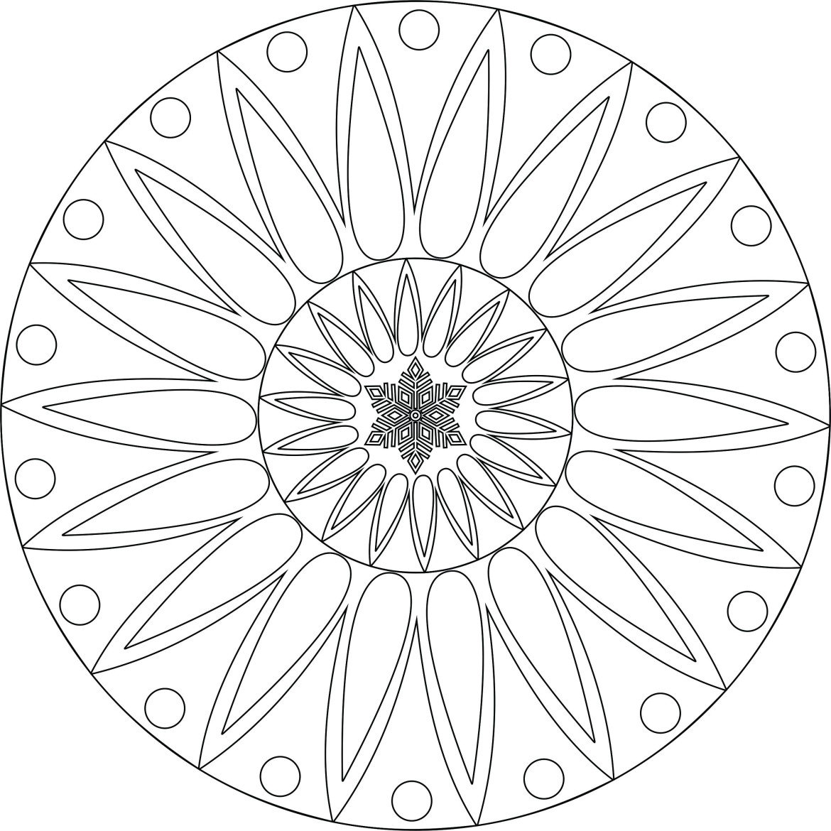 mandalas para colorir para AVC (Acidente Vascular Cerebral) Mandala inverno