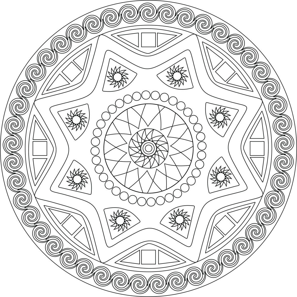 Mandala para colorir - VERÃO