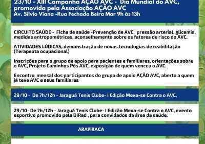 PROGRAMAÇÃO CAMPANHA DIA MUNDIAL DO AVC